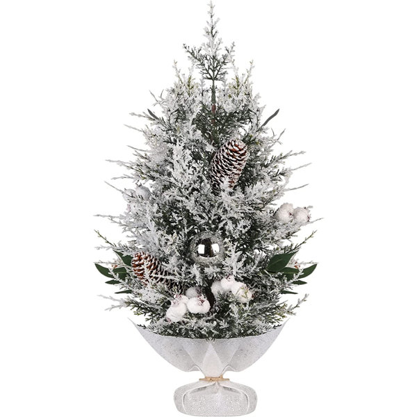 The Seasonal Aisle 50Cm H White/Green Most Realistic Pine Flocked